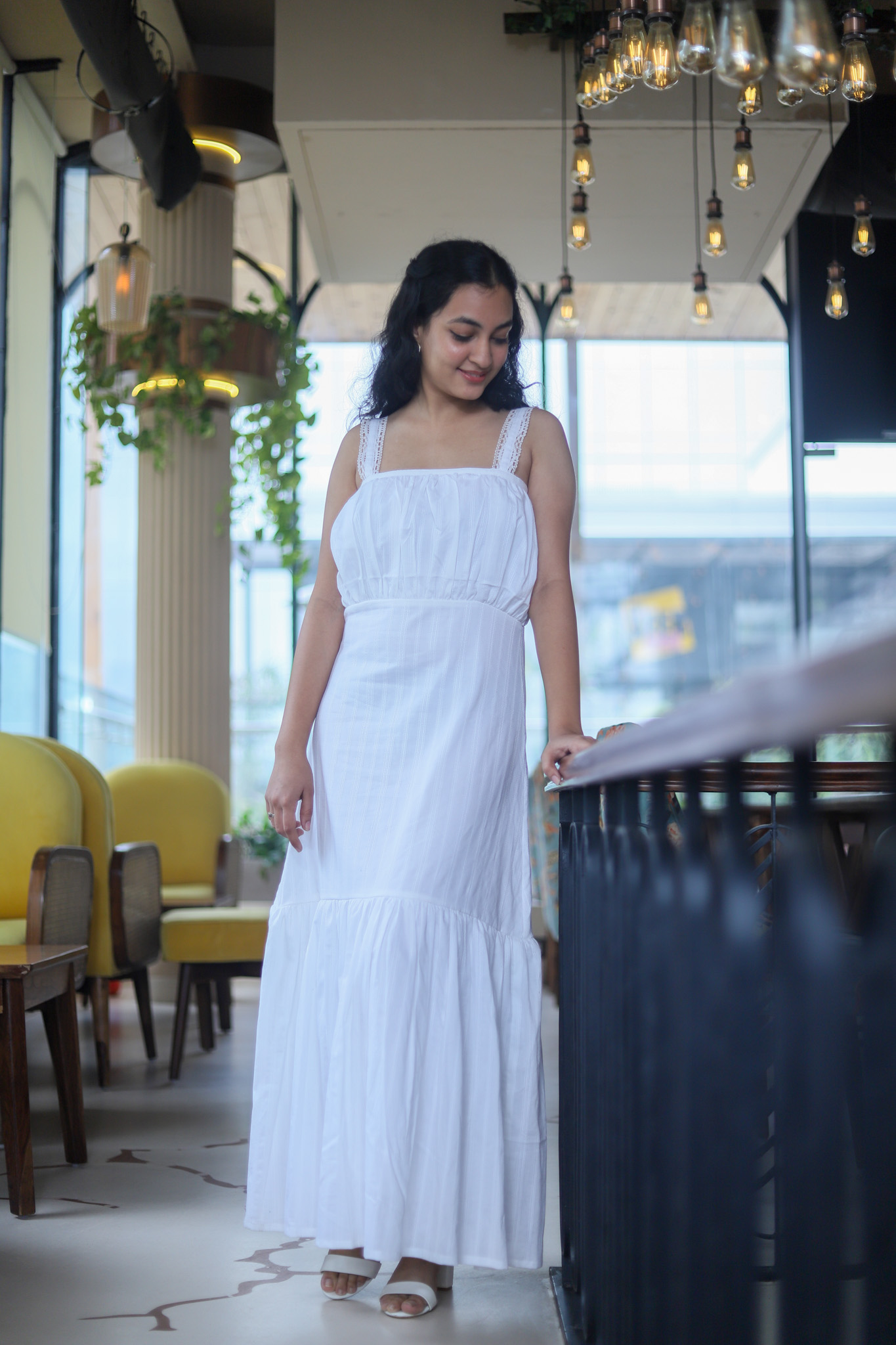 Long White Tiered Dress