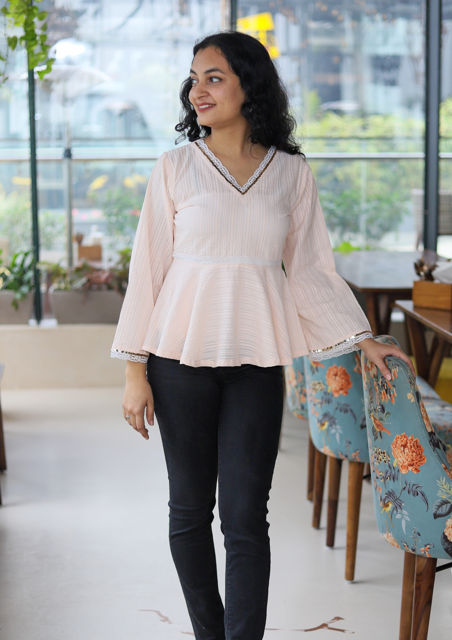 Hand Embroidered Peplum Top - Contemporay Wear- Buy at That's Indian
